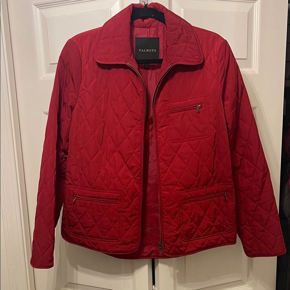 Talbots Women's Red Quilted Jacket M